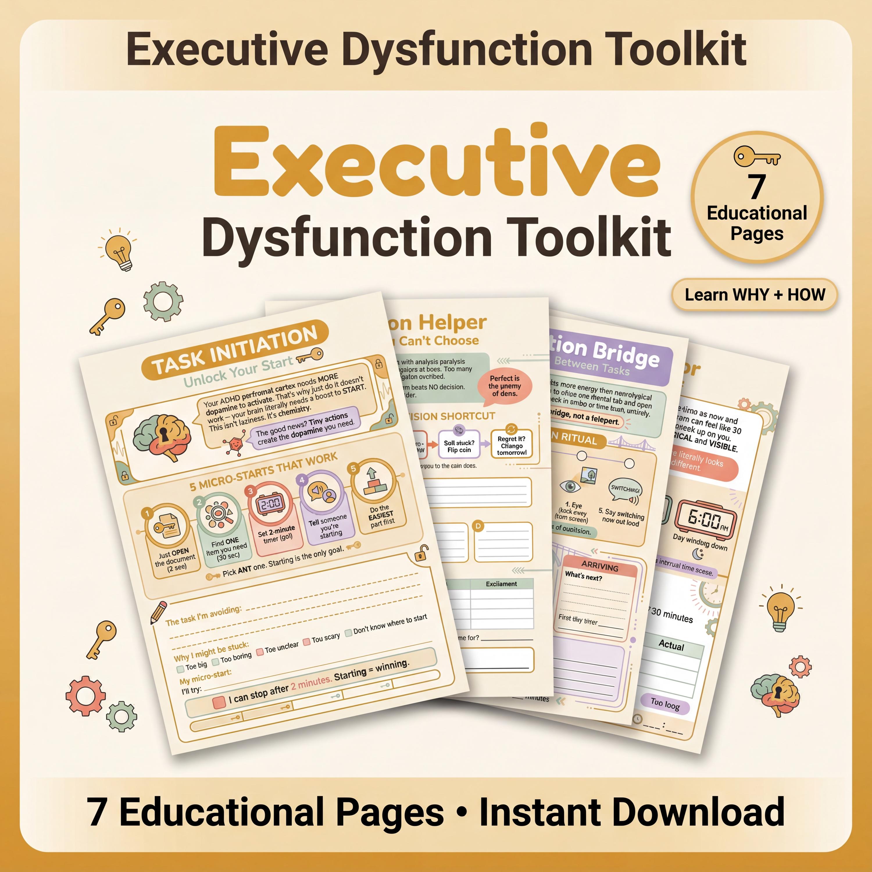 ADHD Executive Function Toolkit | Task Planner (digital Download ...