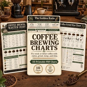 Tabelas de Preparo de Café | Guia do Barista, Proporções e Granulometrias (Download em PDF)