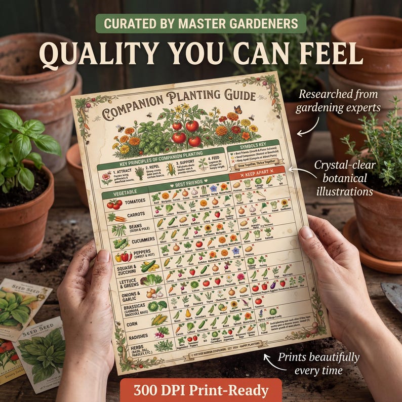 Companion Planting Guide | Vegetable Garden Charts (Digital Download) image 6