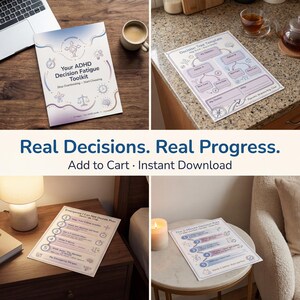 ADHD Decision Fatigue Toolkit - 12-Page Choice Overload Workbook & Decision Making Planner (adhd decision making) in multiple settings - printable planner pages for adults and teens with ADHD