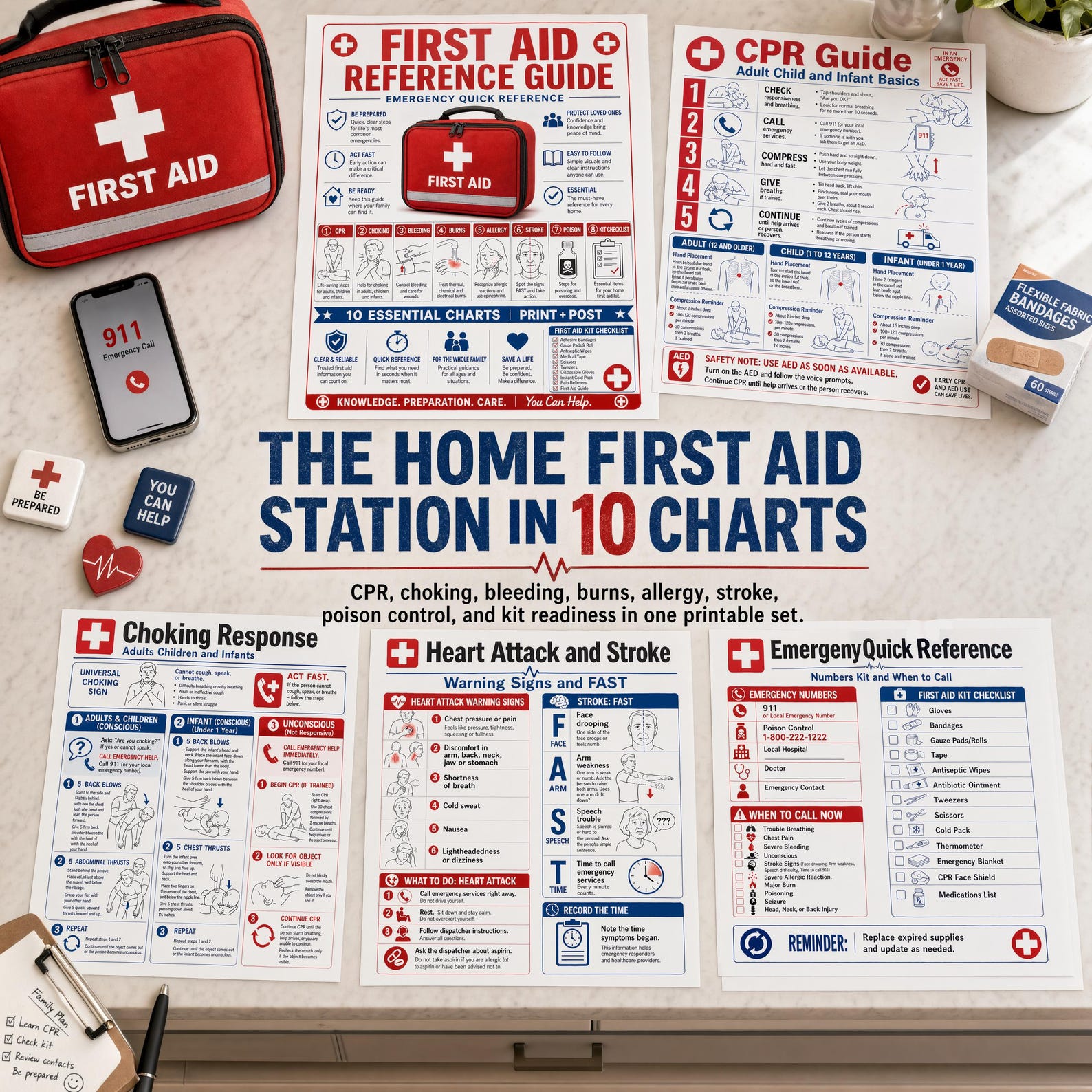 First Aid Guide | Emergency Reference Charts (digital Download) - Etsy