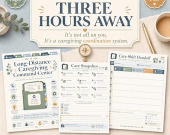 Planificador de cuidados a distancia / Carpeta para el cuidado de padres mayores / Organizador de cuidados familiares de 20 páginas / PDF imprimible