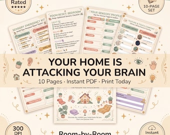 Lista de verificación para la auditoría sensorial del hogar con TDAH / Kit de herramientas sensoriales habitación por habitación (descarga digital)