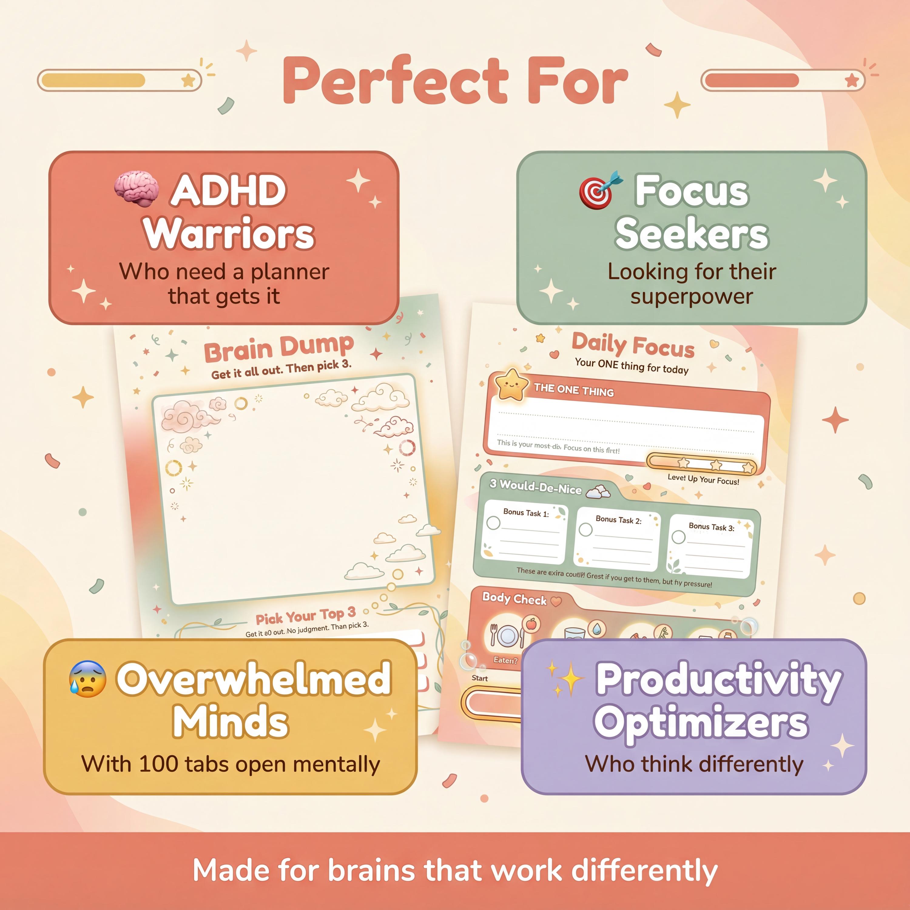 ADHD Focus Planner | Dopamine-friendly Printable Toolkit (digital ...