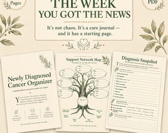 Carpeta de diagnóstico de cáncer / Organizador de cuidados para pacientes recién diagnosticados / Planificador de 20 páginas para pacientes y cuidadores / PDF imprimible