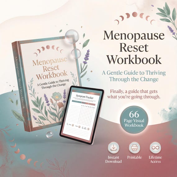 Menopause Reset Workbook | Perimenopause Guide | Hot Flash Tracker | Symptom Journal | Digital PDF Download