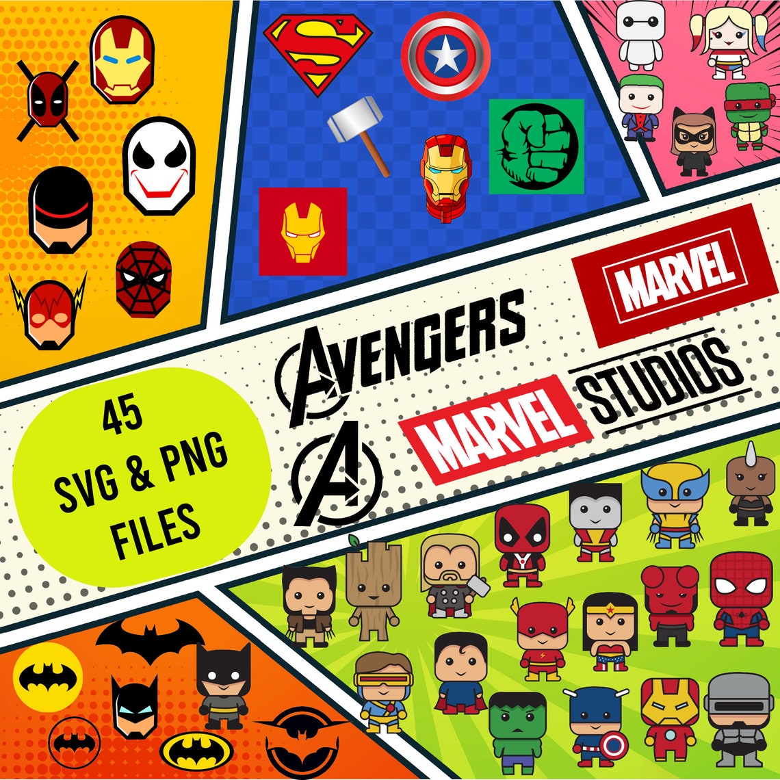 Baby Avengers , Superhero Svg , Baby Characters , Superhero Clipart, 45 ...