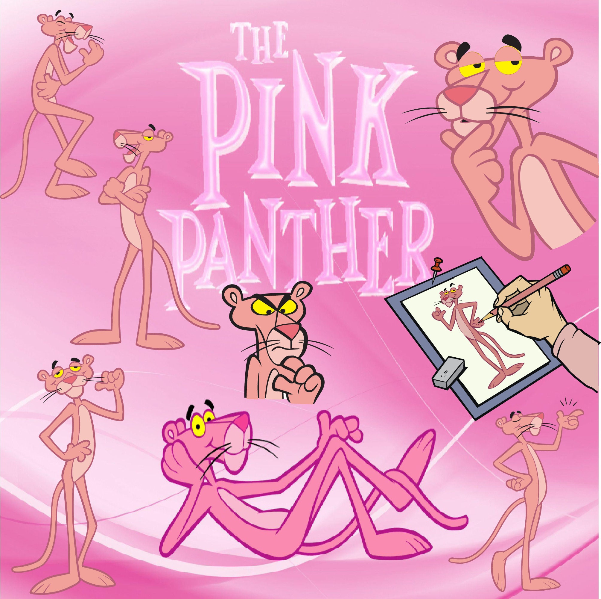 The Pink Panther Winks Sticker  Drawing cartoon characters, Old