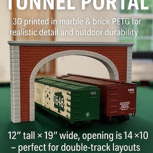 G Scale Double Track Tunnel Portal: Marble & Brick PETG, 3D Printed