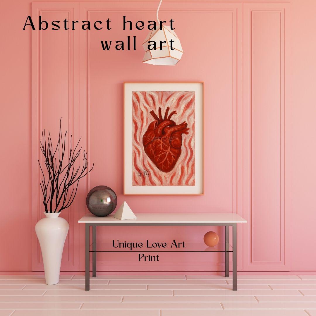 Anatomical Heart Wall Art Printable – Surreal Abstract Heart Print ...
