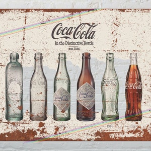 Vintage Retro Plaque Coca Cola Bottles Pub Shed Bar Kitchen Man Cave Gift Metal Sign