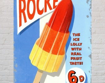 Rocket Ice Lolly - Metal Sign Plaque