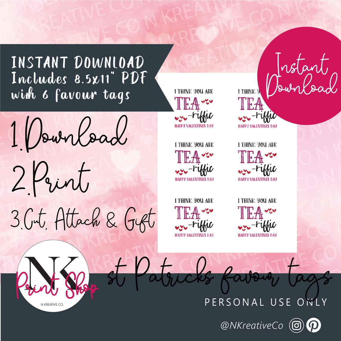 I Think You Are Tea-riffic | Valentine Tag for Tea | Valentine for ...