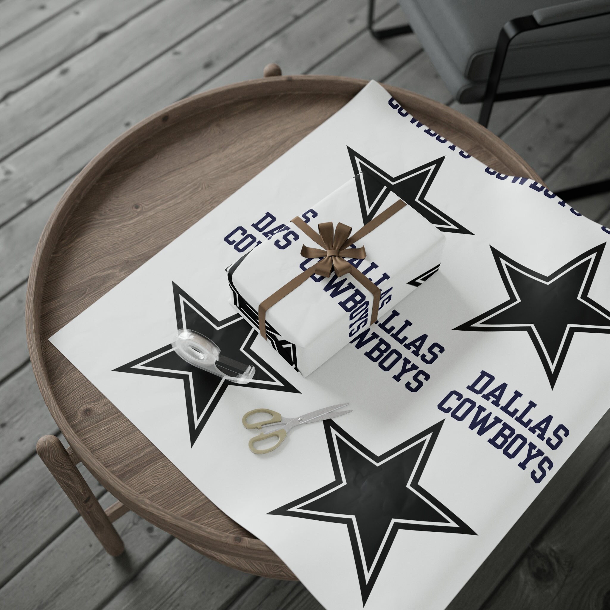 Cowboys Wrapping Paper White Etsy