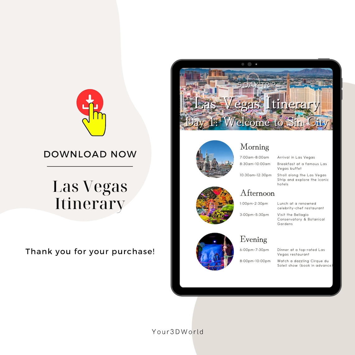 Las Vegas Itinerary 5-day Canva Template | Las Vegas Travel Planner ...