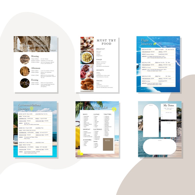Resplan för Rom, 5 dagar, Canva-mall | Reseplanerare för Rom, Italien | Canva-mall för resor | Anpassningsbar resplan för Rom bild 4