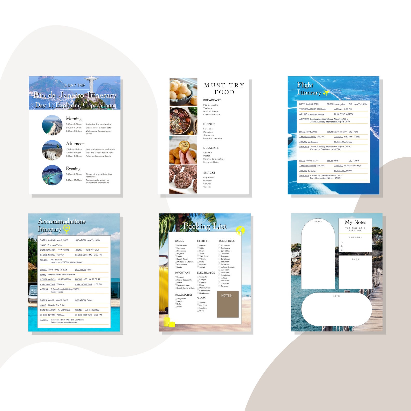 Rio De Janeiro Itinerary 5-day Canva Template | Brazil Travel Planner ...