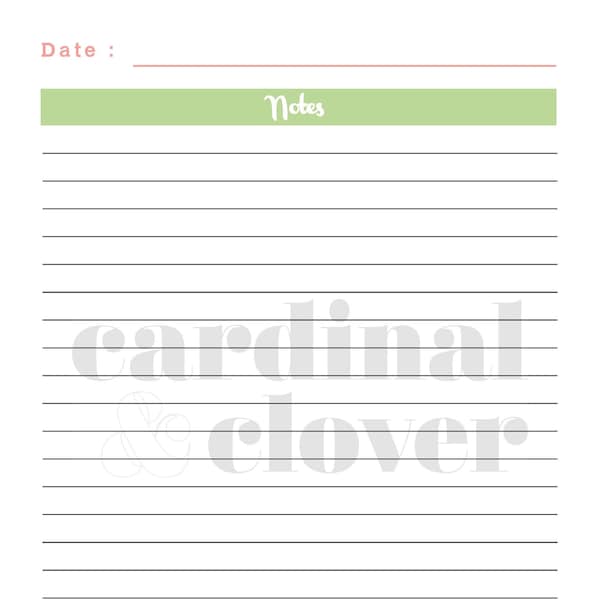 Newborn Daily Planning Log - Notes Tracker - Printable