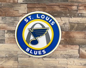 St Louis Blues Hockey Sign: 3D Style Wall Decor