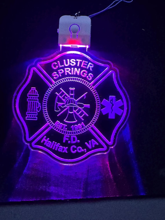 Custom Rechargeable Lighted Christmas Ornament – Logo, Fire Dept, EMS