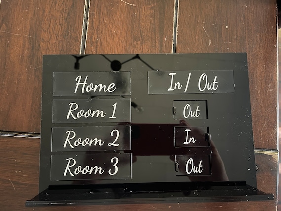 Display model only   Office sliding In/Out Sign with room numbers