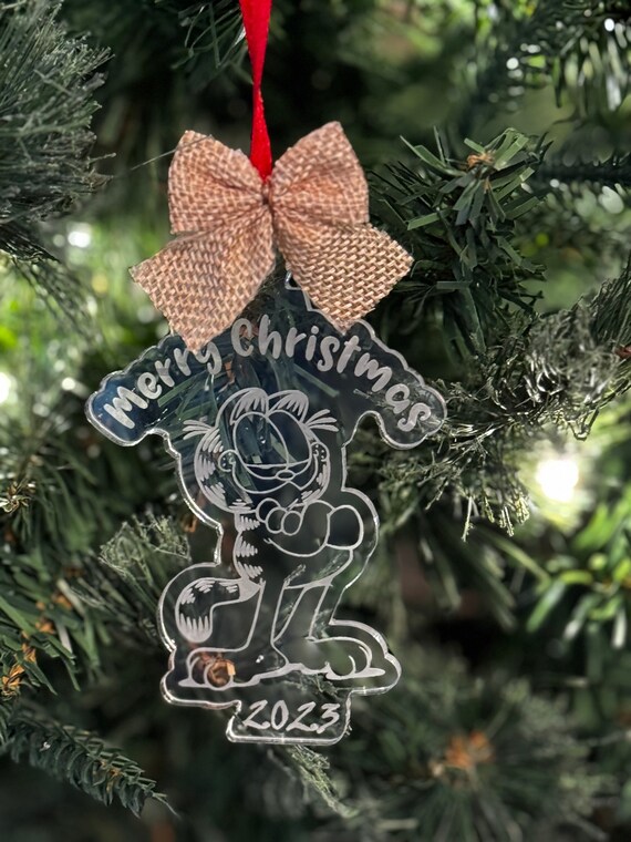 FAMOUS Cat Christmas Ornament.   Laser engraved Christmas Ornament.   Great Gift idea.