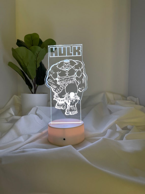 Crime fighting hero's night light color changing led kids' tabletop nightlight.
