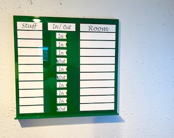 Customizable Office In/Out Sign with Sliding Section & Comment Area Choose your color