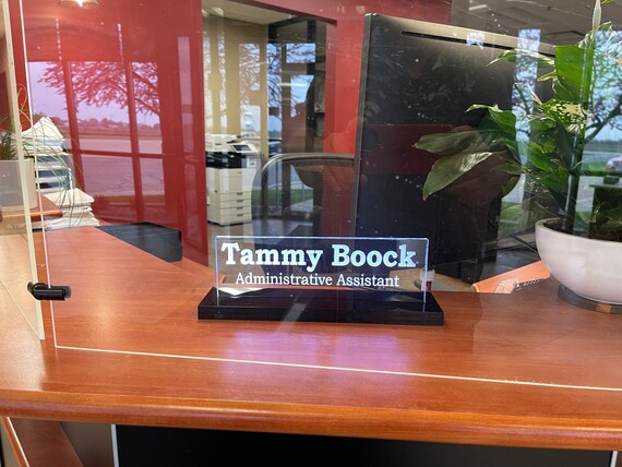 Custom Lighted Desk Nameplate: Color Changing Office Decor