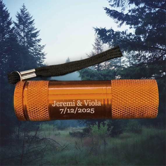 Engraved Mini-LED Aluminum Flashlight - Personalized Gift, Camping, Emergency
