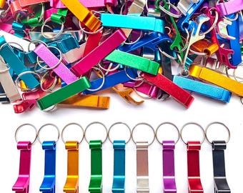Personalized Aluminum Bottle Opener Keychain: Multiple colors to choose from