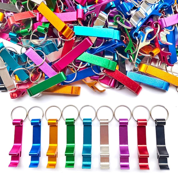 Personalized Aluminum Bottle Opener Keychain: Multiple colors to choose from
