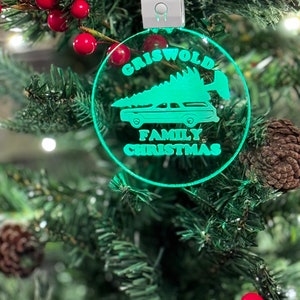 Christmas Vacation color changing lighted Ornament - Shitters full.  Great gift or decoration.  Great gift idea.