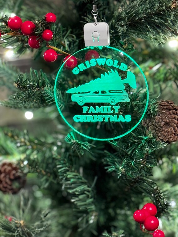 Christmas Vacation color changing lighted Ornament - Shitters full.  Great gift or decoration.  Great gift idea.