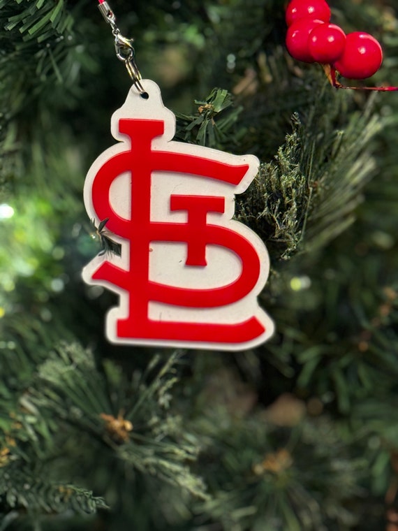 ST Louis Baseball themed 3D layered Christmas Ornament.  Go Cardinals!  Great gift idea.