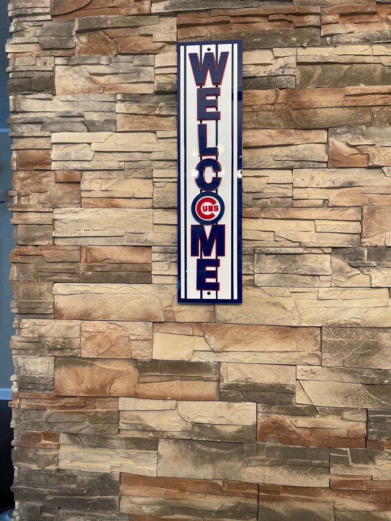 Chicago baseball Welcome acrylic 3d layered sign.  Great for the man cave, garage or an entrance.  Can be used in or outdoors.