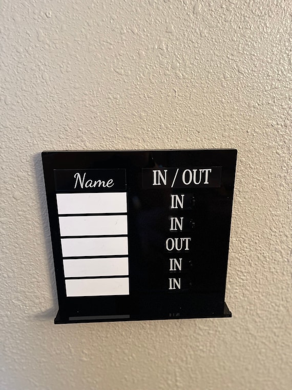 Customizable Office Sign | Sliding In/Out, Dry Erase Nameplate