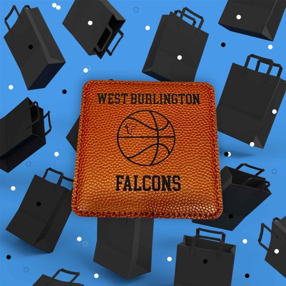 Engraved Basketball Leatherette Coasters: Personalized Sports Gift