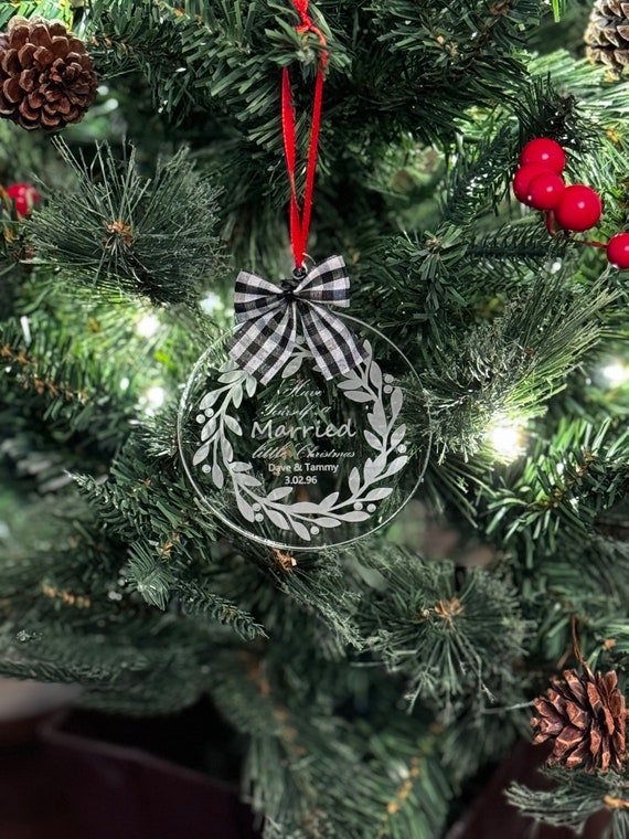 First Christmas Married Ornament- Wedding Keepsake - First Christmas as Mr. & Mrs. Gift 2023.