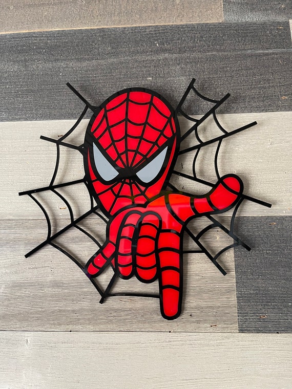 Superhero themed Kids wall 3D looking layered acrylic wall decoration.