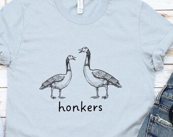 Camiseta Canadian Geese Honkers, observador de aves, regalo para amantes de las aves, observadores, ornitólogos, zoólogos, naturaleza, divertido, gracioso, tonto y humorístico