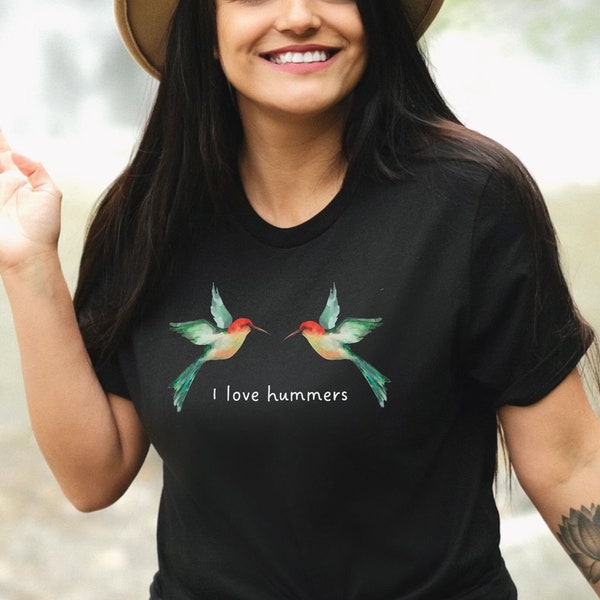 Hummingbird T-shirt, I Love Hummers, gift for Bird Lover watcher, twitchers, ornithologist, zoologist, nature lover fun funny silly humorous