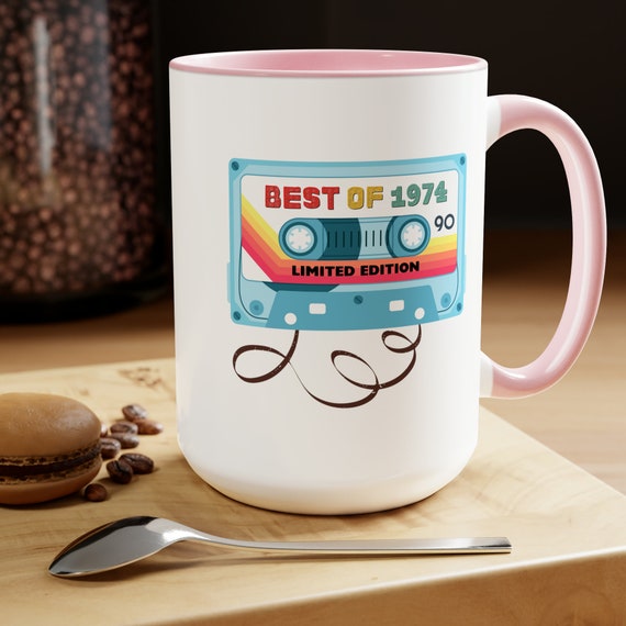 Best of 1974 Tape Happy 50th Birthday Coffee Mugs 15oz, Vintage Retro 70s  Style. 50s Era, Perfect Gift for Him Her Audiophile Over the Hill - Etsy