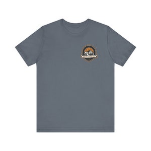 Air Down Adventure Up Viking Overland Tshirt, Our signature On Trail Resupply Tee, Truck Roof Top Tent back country road camping adventure
