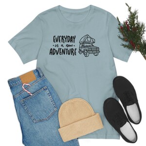 Roof Top Tent t-shirt, Overlanding shirt, Overlander Tee, Adventures await T, Every Day Adventure, Dad Nomad road trip, Father’s Day Fun Light Blue