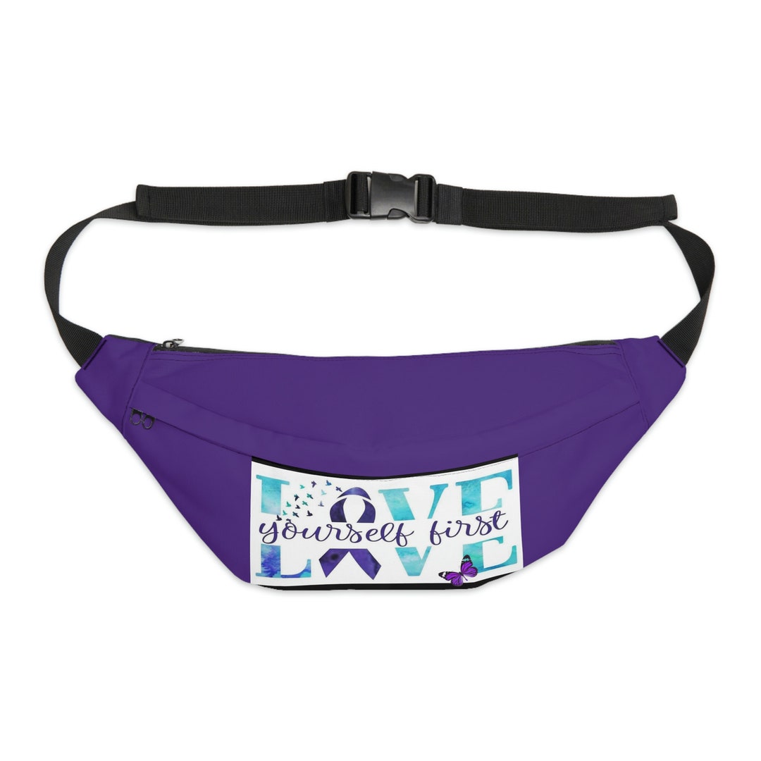 Large Fanny Pack Purple Cancer Women's Fanny Pack Men's Fanny Pack Kids