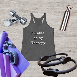 Pilates is my therapy tri-blend tank top - Pilates Gift - Pilates Shirt
