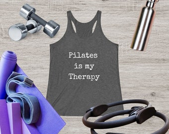 Pilates ist meine Therapie Tri-Blend Tank Top - Pilates Geschenk - Pilates Shirt