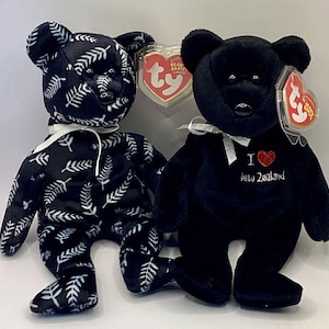 New Zeland & Silver Asia-Pacific Beanie Baby Bear Set