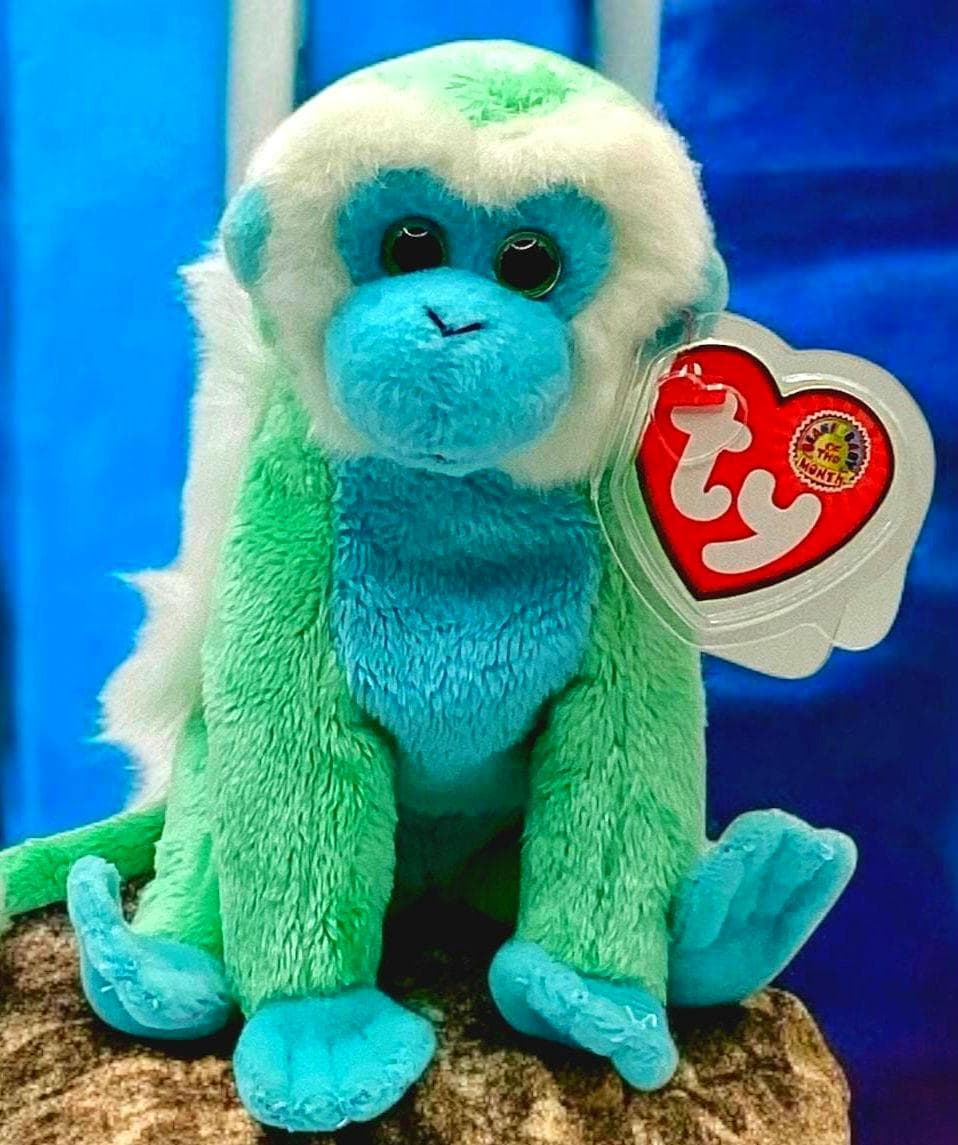 Zoomer the Turquoise TY Beanie Baby of the Month Monkey - Etsy
